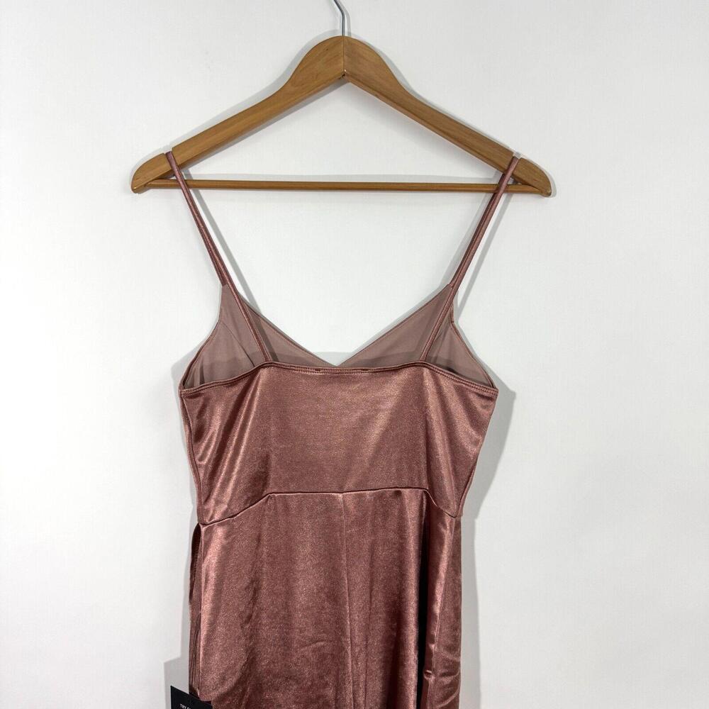 Lulus Women’s Size Small Mauve Pink Forever Your Girl Satin Bodycon Mini Dress - Picture 8 of 9